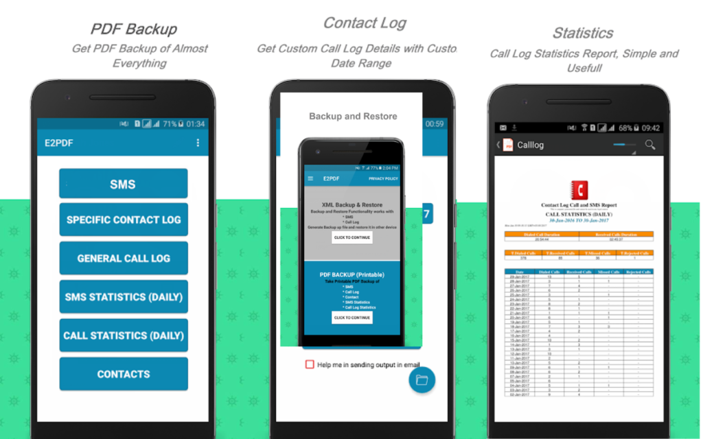 E2PDF SMS Call Backup Restore