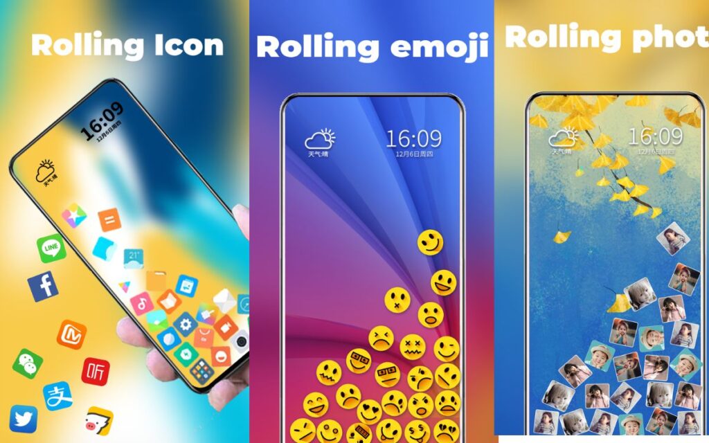 Rolling Applications, Images, and Emoji Icons on Your Android Device
